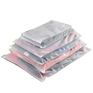 PE Packaging Zipper Bags with Custom Logo Frosted Matte Finish Gravure Printed Recyclable for T shirt and Supermarket Use