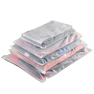 PE Packaging Zipper Bags with Custom Logo Frosted Matte Finish Gravure Printed Recyclable for T shirt and Supermarket Use