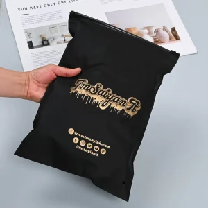 PE Resealable Plastic Black Matte Zip Lock Bags Underwear Packaging PE Zipper Bag For Clothes Socks Packing