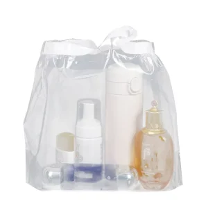 PE Transparent Drawstring Pouch Bag Plastic Bag for Storing Makeup Tool