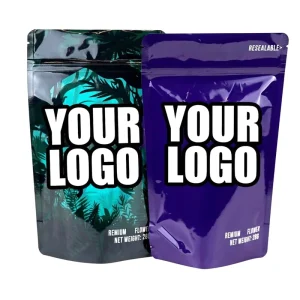 定制印刷食品级可重复密封自立袋拉链袋定制徽标PET+VMPET+PE材料用于万圣节圣诞节礼品包装