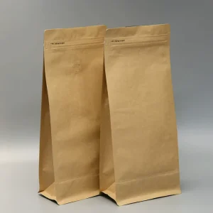 定制牛皮纸+PLA防潮凹版印刷热封平底包装袋 适用于咖啡豆和茶叶