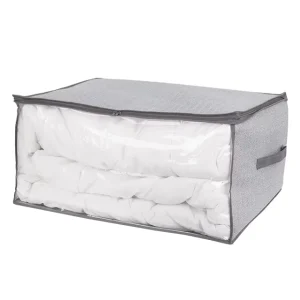 PVC Bedding Blanket Packaging Bag with Zipper Large Clothes Storage Bag Non woven Household Quilt Storage Bag