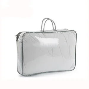 PVC PE Clear Plastic Wire Bedding Packing Bag for Duvet Blanket with Zipper and Handle