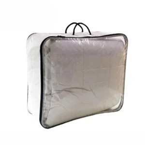 PVC Plastic Zipper Duvet Packaging Bag for Bedding Blanket Quilt with Inner Pocket