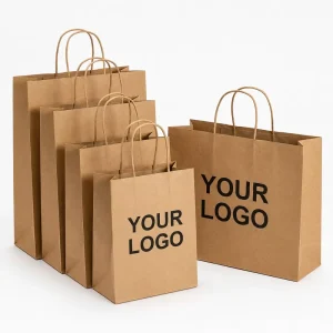 Package Jewelry Packaging Paper Custom Bag With Logo Kraft Paper Bag Sustainable Eco Friendly Cosmetic Product Gift Bag Handle