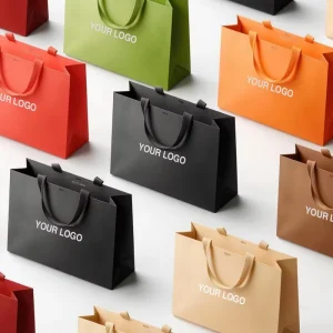 Paper Shopping Bags Luxury Gift Custom Printed Cardstock Paper Packaging Bag for Small Business with Your Own logo
