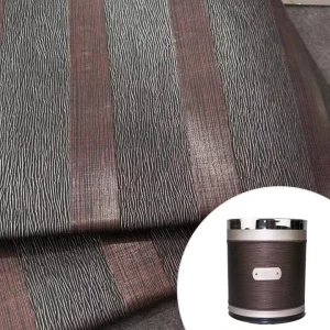 Pearly Lustre Synthetic Leather Wood Grain Pattern Wall Wallet Bag for Sofa Use