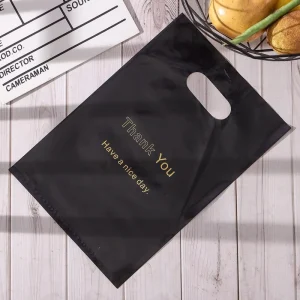 Personalized Brand Name Shopping Bag Custom Logo Printed Boutique Clothing Packing Bag LDPE Handle Plastic Carry Die Cut Bags