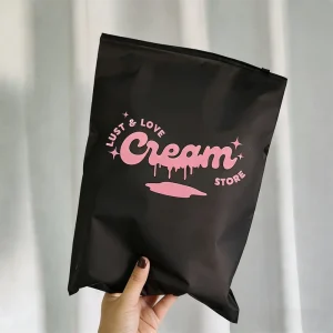 Personalized Custom Printing Brand Logo Poly Eva Frosted Zip Lock Packaging Bag for Clothing