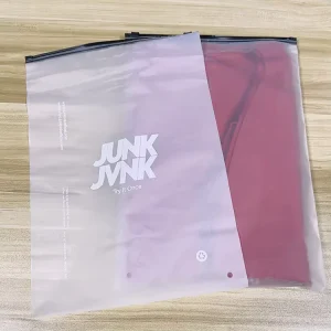 Personalized Custom Printing Brand Logo Poly Eva Frosted Zip Lock Packaging Bag for Clothing