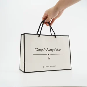 Personalized Laminated Business Paper Bags with Handles for Wedding Dress and Luxury Jewelry Packaging