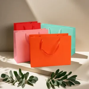 Personalized Paper Bags With Logo Luxury Custom Printed Gift Packaging Reusable Shopping