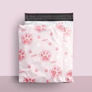 Pink Cute Cat Pets Poly Mailer Custom Logo Print Polymailer Shipping Packaging Mailing Bags for Clothing Package