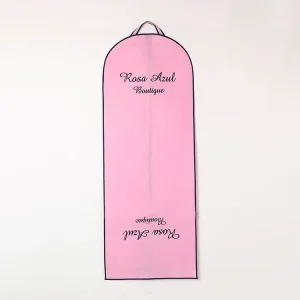 Pink Long Bridal Wedding Gown Dustproof Garments Bag with Logo