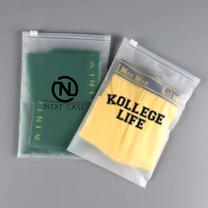 Plastic Custom Logo Clear Transparent Frosted PVC Zipper Poly Bag With Zip Lock for Clothing Packaging Underwear