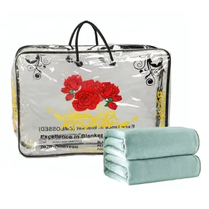 Plastic Pillow Blanket Storage Bags Packaging With Zipper Custom Logo Textile Comforter Sets Packaging Bag