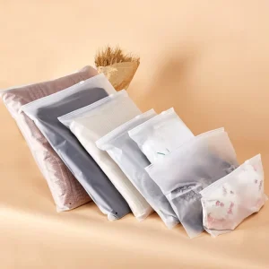 Plastic Zip Lock Bag Clothing Packaging Frosted Zipper Bags