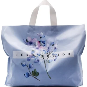 Poly Bags Printed Shopping Packages With Handle Custom Logo PE Handle Bags Clothing Shopping Packaging Plastic Bags