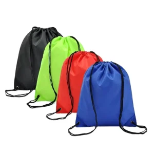 Polyester Eco Gift Packaging Pouch Customized Drawstring Bag