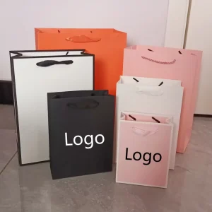 Portable Clothing Shopping Paper Bags with Handle Luxury Jewelry Packing Boutique Paper Gift Bag for Business