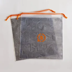 Portable Multi Pack Drawstring Bag Pocket for Towels Socks Toys Clothes CPE Frosted Transparent Gift Packaging Party Favors Bag