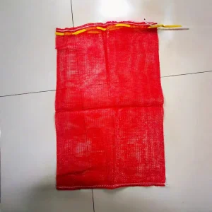 Potato Packaging Leno Mesh Bag Red PP Woven Leno Mesh Bag with Drawstring for Potato Packaging