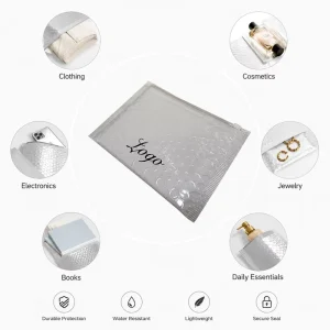 Printable Durable Poly Bubble Mailing Shipping Envelopes with Self sealing Strip for Apparel Electronics Small Items