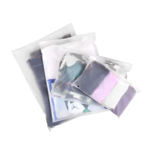 Printed Logo Factory Custom ZipLock Polybags Clothing Frosted PE Plastic Packaging Zipper Clothing Bag