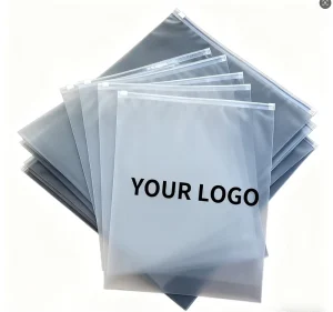 Printed Logo Resealable Matte Frosted Zipper Clear CPE Plastic Shoes Clothing T Shirts Hoodie Socks Shipping Mailer Zip Lock Bag