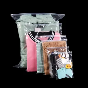 Printed Logo Resealable Poly PE Clothing T Shirts Bag Custom Frosted Zipper Plastic Packaging Slider Bags