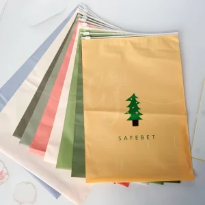 Printed Logo Resealable Poly Pe Clothing T Shirts Bag Custom Frosted Zipper Plastic Packaging Zip Lock Bag for Clothes
