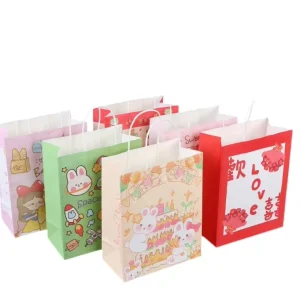Printed Paper Bag with Logo Recyclable Kraft Material For Clothing Gift and Cosmetic Packaging OEM ODM Manufacturer