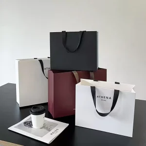 Printing Custom Boutique Clothing Dress Shirt Packaging Paper Bag With Your Own Logo