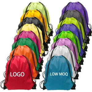 Promotional Polyester Nylon Drawstring Shop and Backpack Customized Draw String Bags
