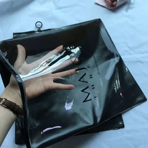 Pvc Packaging Bags With Ziplock For T shirt Custom Logo Frosted Zipper Plastic Matte Clothes Package Pouch Bag