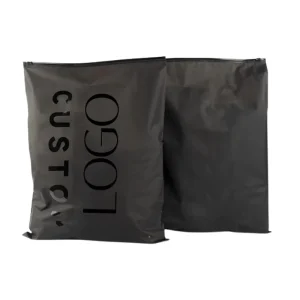 Reclosable Printed Logo Poly Zipper Bags Clothing Packaging Plastic Bag Black Frosted Ziplock Bag