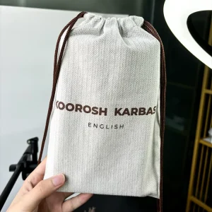Recyclable Black Cotton Canvas Drawstring Bag for Clothing Garment Packaging Custom Logo Dust Bag for Handbag Hat Shoe