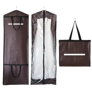 Recyclable Customized Color Non Woven Fabric Garment Bag with Zippers Dustproof Customized Designs for Wedding Dress Suit Cover