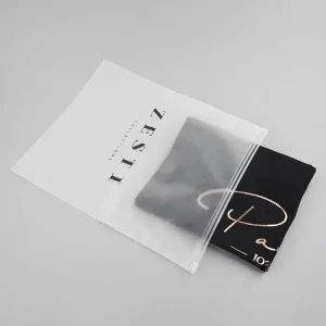 Recyclable Hot Stamping PE Zipper Resealable Clothes Packaging Ziplock Bag Tote T Shirt Custom Frosted Zipper Bag