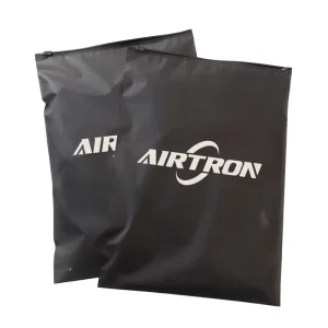 Recyclable PE Black Zipper Garment Bags With Screen Printing For Clothing & Shoes Packaging