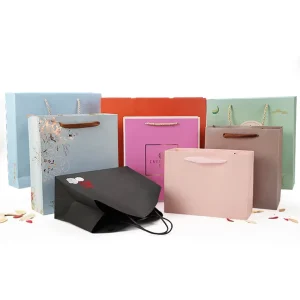 Recycled Customized Printed Handle Shopping Paper Bags Clothing Gift Jewelry Packaging Bags With Your Own Logo