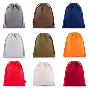Recycled Drawstring Bag Linen Custom Gift Packaging Bag Eco Friendly Cotton