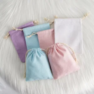 Recycled Shoe Packaging Organic Cotton Drawstring Bag With Custom Logo