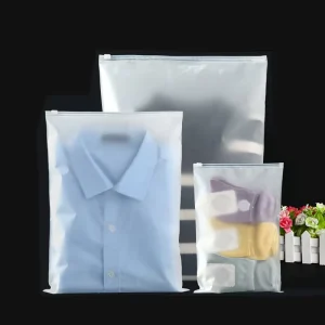 Resealable Poly PE Clothing T Shirts Bag Custom Frosted Zipper Plastic Packaging Zip Lock Bag for Clothes