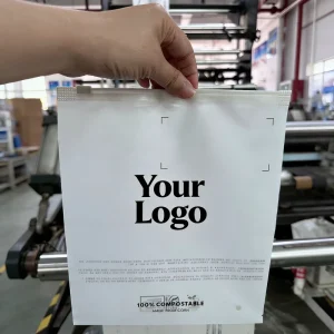 Resealable Poly Zipper Bags Biodegradable Custom Frosted PLA Zipper Lock T shirt Clothing Packaging Plastic Bags