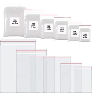 Resealable Small Transparent PE Ziplock Bags with Zipper Top for Packaging Earrings Jewelry Food Other Items