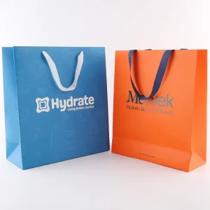 Retail Packaging Bags Custom White Resealable Paper Kraft Personalized Dresses Paper Bags With Handles