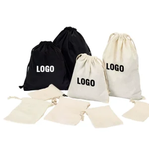 Reusable 8oz Cotton Canvas Multifunction Dust Bag Custom Logo Eco Friendly Drawstring Velvet Gift Packaging