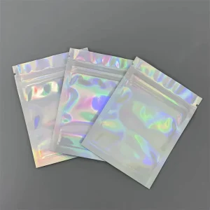 Reusable Custom Logo Accessories Jewellery Waterproof Sealing Transparent Holographic Small Poly Mini Zip Lock Bags